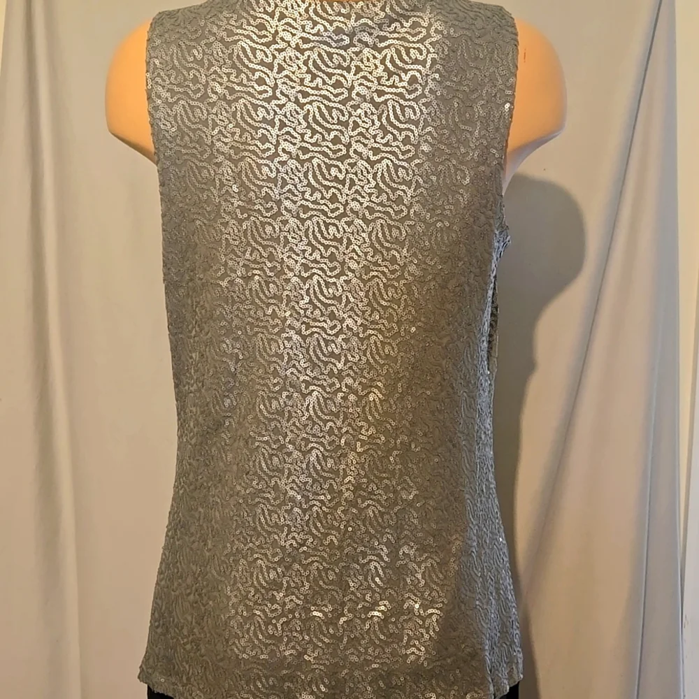 Micheal Kors Cowl Neck Sequined Dressy Top